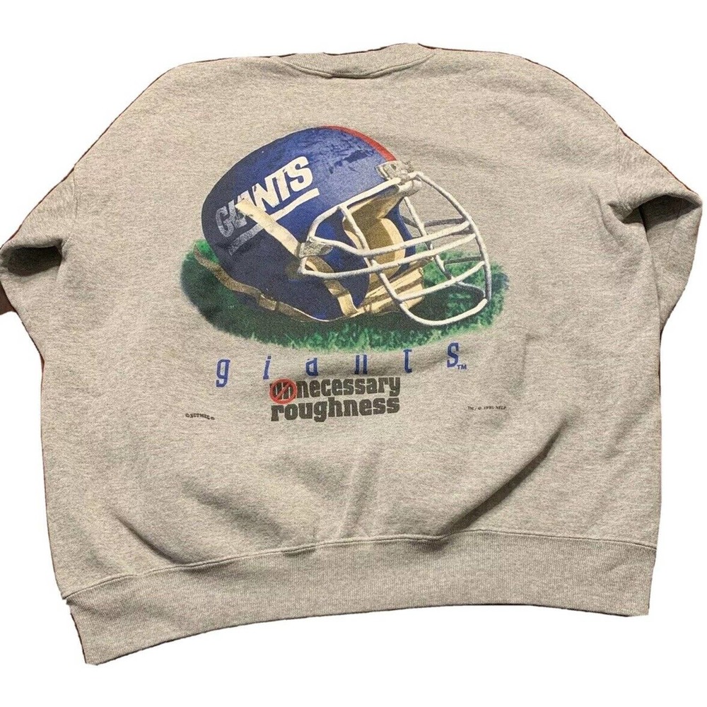 Vintage 1995 New York Giants Necessary Roughness Gray Crewneck Sweatshirt XL